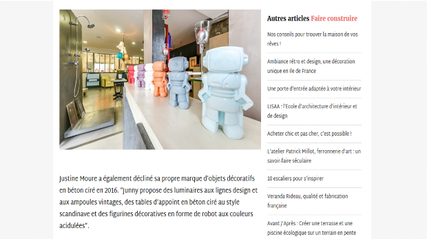 junny référencé comme adresse incontournable en matière de décoration intérieure en béton ciré